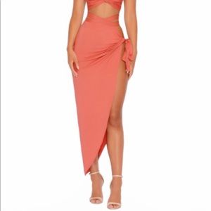 Oh Polly Salmon Skirt